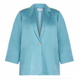 MARINA RINALDI LINEN BLEND JACKET BLUE - Plus Size Collection