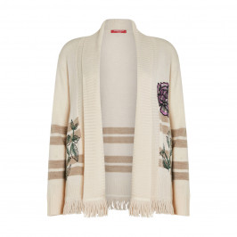 MARINA RINALDI EMBROIDERED CARDIGAN CREAM - Plus Size Collection