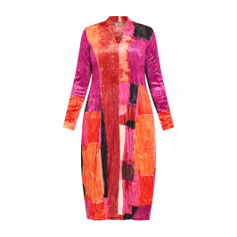 Alembika Crushed Velvet Tulip Dress Magenta  - Plus Size Collection