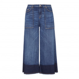 Ashley Graham x Marina Rinaldi contrast hem denim CULOTTES - Plus Size Collection