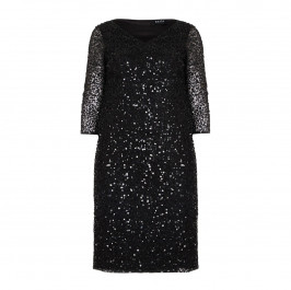 BEIGE BLACK SEQUINNED DRESS - Plus Size Collection