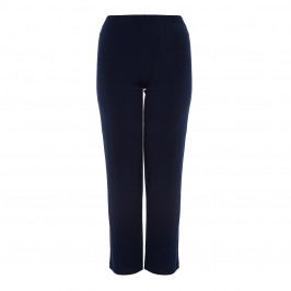 BEIGE NAVY FLUID JERSEY TROUSERS - Plus Size Collection