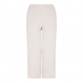 BEIGE WIDE LEG PULL ON LINEN TROUSER - Plus Size Collection