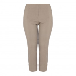 BEIGE LABEL TECHNOSTRETCH TROUSER TURN UP TAN - Plus Size Collection