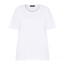 Beige 100% Cotton Round Neck T-Shirt White  - Plus Size Collection