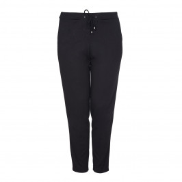 BEIGE BLACK NARROW LEG SIDE STRIPE TROUSER - Plus Size Collection