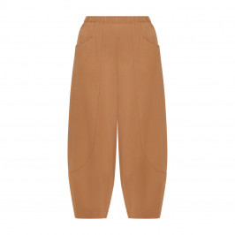 Beige Jersey Harem Pants Camel  - Plus Size Collection