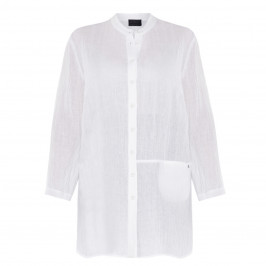 QNEEL CHEESECLOTH LINEN SHIRT WHITE - Plus Size Collection