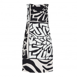 ELENA MIRO ABSTRACT PRINT DRESS OPTIONAL SLEEVES - Plus Size Collection