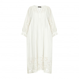 Elena Miro Cotton Broderie Anglaise Dress White  - Plus Size Collection