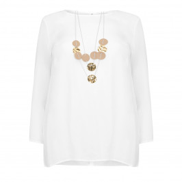 PIAZZA DELLA SCALA CREAM TOP WITH NECKLACE - Plus Size Collection