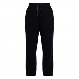 Faber Horizontal Rib Knitted Trousers Black - Plus Size Collection