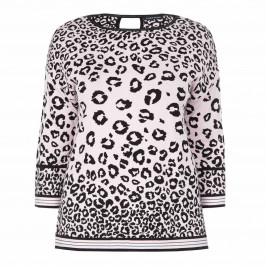 FABER PINK LEOPARD PRINT INTARSIA SWEATER - Plus Size Collection