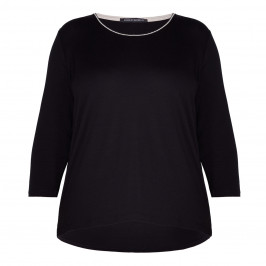 FABER STRETCH JERSEY TOP BLACK - Plus Size Collection