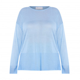 GAIA RIBBED SWEATER PALE BLUE - Plus Size Collection