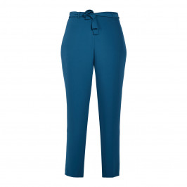 GAIA TROUSERS WITH FABRIC BELT TEAL - Plus Size Collection