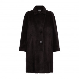 LUISA VIOLA BLACK FAUX-FUR COAT  - Plus Size Collection