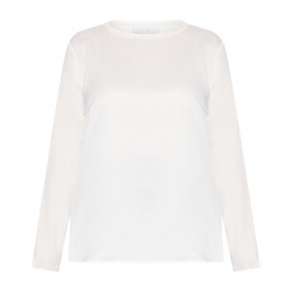 Luisa Viola Scoop Neck Top White  - Plus Size Collection