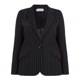 LUISA VIOLA PINSTRIPE BLAZER BLACK - Plus Size Collection