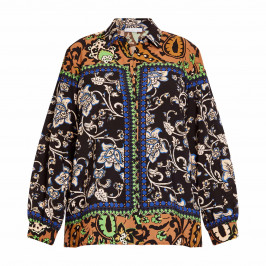 Luisa Viola Printed Satin Shirt  - Plus Size Collection