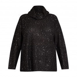 LUISA VIOLA SEQUIN SWEATER BLACK  - Plus Size Collection