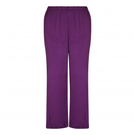 MARINA RINALDI SATIN PULL ON TROUSER PURPLE  - Plus Size Collection