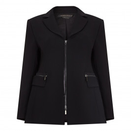 MARINA RINALDI TRIACETATE ZIP FASTEN BLAZER BLACK - Plus Size Collection