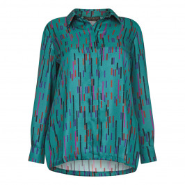 MARINA RINALDI TWILL SHIRT TEAL - Plus Size Collection