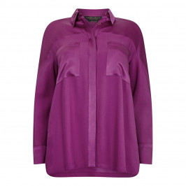 MARINA RINALDI SATIN SHIRT MAGENTA  - Plus Size Collection