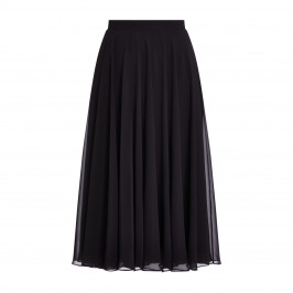 Marina Rinaldi Georgette Midi Skirt Black - Plus Size Collection