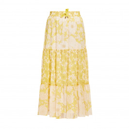 Marina Rinaldi Tiered Floral Skirt Yellow - Plus Size Collection