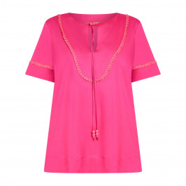 Marina Rinaldi Cotton Jersey Boho T-Shirt Fuchsia  - Plus Size Collection