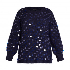 Marina Rinaldi Sweater With Large Sequins Cobalt - Plus Size Collection