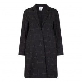 MARINA RINALDI FLUID CHECK VIRGIN WOOL DUSTER COAT - Plus Size Collection