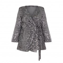 MARINA RINALDI SEQUIN TUNIC SILVER  - Plus Size Collection