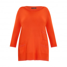 MARINA RINALDI KNITTED TUNIC TANGERINE - Plus Size Collection