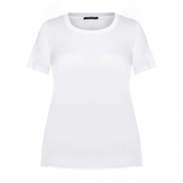 MARINA RINALDI SATIN FRONT T-SHIRT WHITE - Plus Size Collection