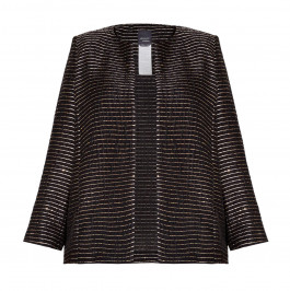 PERSONA BY MARINA RINALDI BLACK JACKET WITH GOLD THREAD - Plus Size Collection