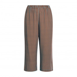 NOW by Persona Checked Trouser Turquoise and Brown - Plus Size Collection