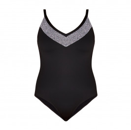 PERSONA BY MARINA RINALDI BLACK SWIMSUIT WITH SILVER V  - Plus Size Collection