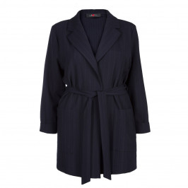 SALLIE SAHNE NAVY PINSTRIPE JACKET - Plus Size Collection