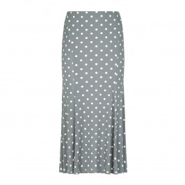 YOEK grey polka dot long SKIRT - Plus Size Collection