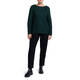 MARINA RINALDI RIBBED JEWEL EMBELLISHED SWEATER DARK GREEN 