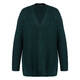 MARINA RINALDI RIBBED JEWEL EMBELLISHED CARDIGAN DARK GREEN 