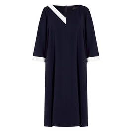 MARINA RINALDI MIDI FLARE DRESS NAVY - Plus Size Collection