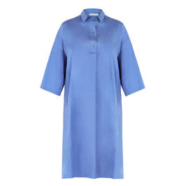 LUISA VIOLA COTTON DRESS BLUE - Plus Size Collection