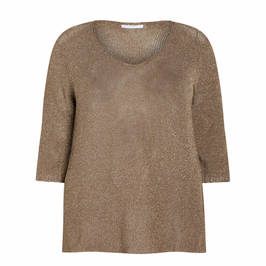 LUISA VIOLA KNITTED TUNIC TAUPE - Plus Size Collection