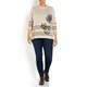 MARINA RINALDI EMBROIDERED SWEATER BEIGE