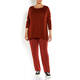 MARINA RINALDI FRONT CREASE PULL-ON TROUSER RUST
