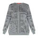 MARINA RINALDI INTARSIA WOOL BLEND SWEATER GREY